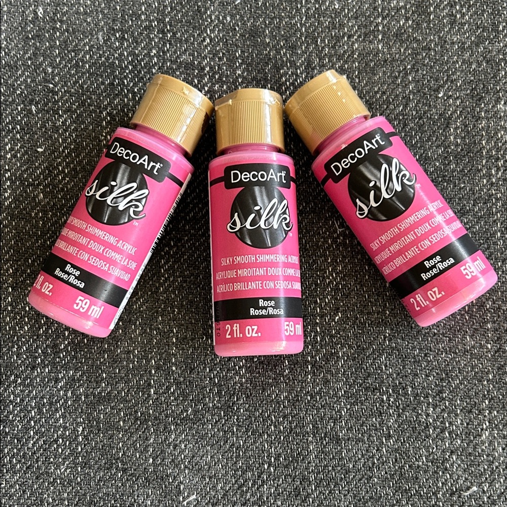 Bundle of Deco Art Silk Acrylic Paint Pink Rose